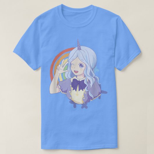 アニメジャパンガール素晴らしい美しいユニコーン Tシャツ (デザイン正面)