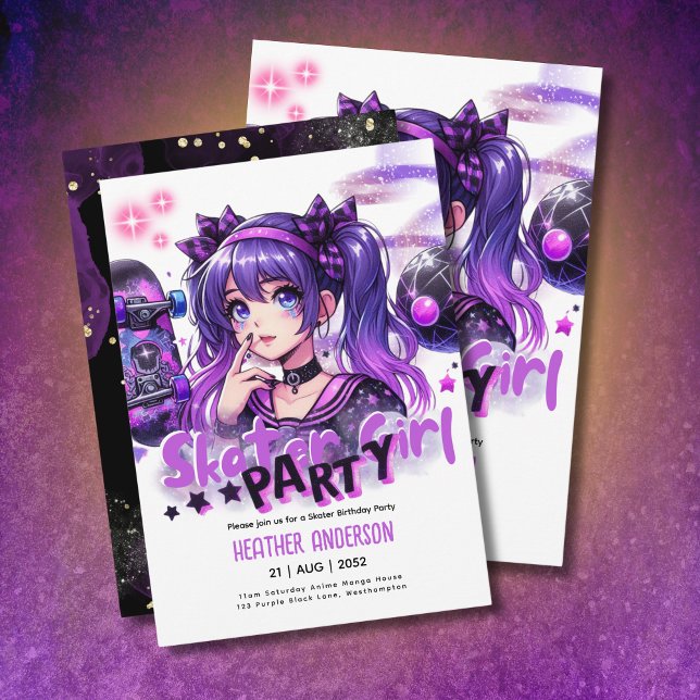 アニメスケーター女子バースデーパーティースカートボード (クリエイターアップロード済み)