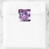 アニメスケーター女子バースデーパーティースカートボード スクエアシール (バッグ)