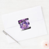 アニメスケーター女子バースデーパーティースカートボード スクエアシール (封筒)