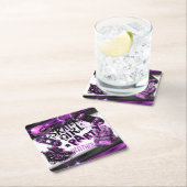 アニメスケーター女子バースデーパーティースカートボード スクエアペーパーコースター (インサイチュ)