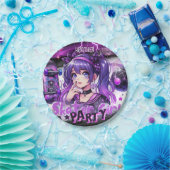 アニメスケーター女子バースデーパーティースカートボード ペーパープレート (パーティー)