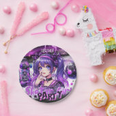 アニメスケーター女子バースデーパーティースカートボード ペーパープレート (パーティー)