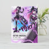 アニメスケーター女子バースデーパーティースカートボード 招待状 (スタンド正面)