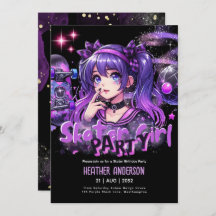 アニメスケーター女子バースデーパーティースカートボード