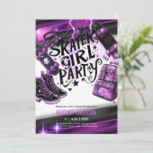 アニメスケーター女子バースデーパーティースカートボード 招待状 (スタンド正面)