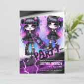 アニメスケーター女子バースデーパーティースカートボード 招待状 (スタンド正面)