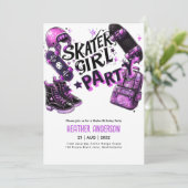 アニメスケーター女子バースデーパーティースカートボード 招待状 (スタンド正面)