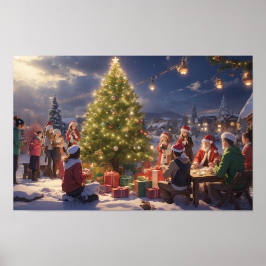 アニメスタイルのホワイトクリスマスの素晴らしい ポスター (正面)