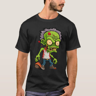 アニメスタイルの不気味な緑のゾンビ Tシャツ