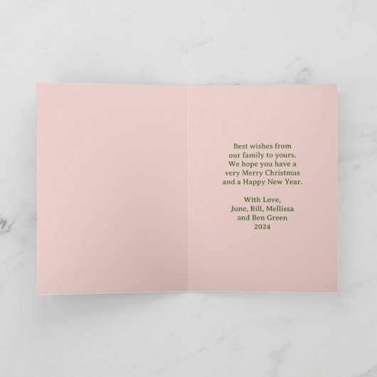 アニメスタイルの女の子とクリスマスツリーカード カード (内部)