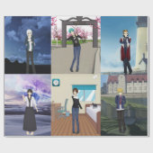 アニメスタイルの男性包装紙 ラッピングペーパー (フラット)