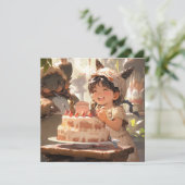 アニメスタイルの誕生日お祝いアート 招待状 (スタンド正面)