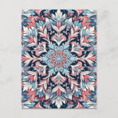 アニメスタイルの雪の結晶アート エレガントな冬 ポストカード (正面)