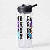 アニメスタイルガール食べ物ズヌードルブラック文字 ウォーターボトル (左面)