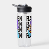 アニメスタイルガール食べ物ズヌードルブラック文字 ウォーターボトル (右面)