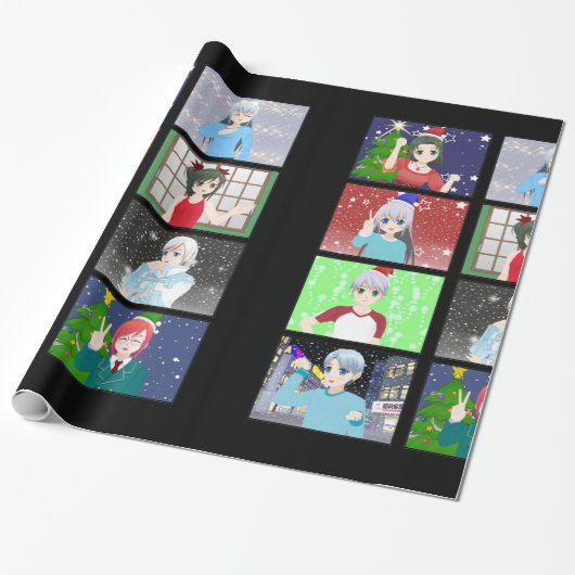 アニメスタイルクリスマスラッピング紙 ラッピングペーパー (アンロールド)