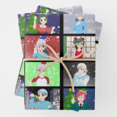 アニメスタイルクリスマス/ホリデーラッピング紙 ラッピングペーパーシート (インサイチュ)