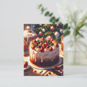 アニメスタイルストロベリーケーキナイトタイムホリデー ポストカード (スタンド正面)