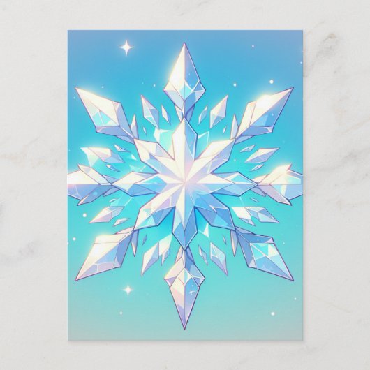 アニメスタイルスノーフレークアートエレガント冬 ポストカード (正面)