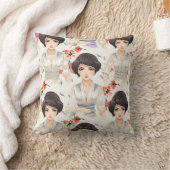 アニメスタイル女性 クッション (ブランケット)