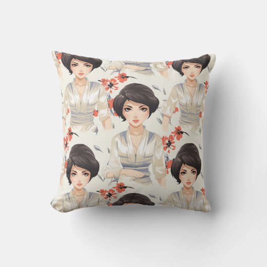 アニメスタイル女性 クッション (正面)