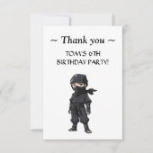 アニメスタイル忍者戦士ボーイズ誕生日パーティー サンキューカード (正面)