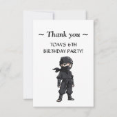 アニメスタイル忍者戦士ボーイズ誕生日パーティー サンキューカード (正面)