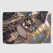 アニメスチームパンク角化美しいwithスターモノクル ゴルフタオル (横)