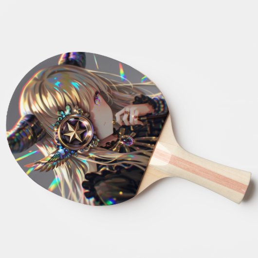 アニメスチームパンク角化美しいwithスターモノクル 卓球ラケット (横)