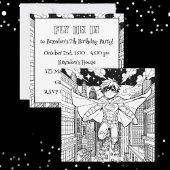 アニメスーパーヒーロー少年 | カラーリングページ誕生日 招待状