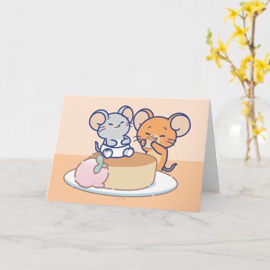 アニメタフィーとジェリー・チーズケーキ カード (黄色い花)