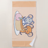 アニメタフィーとジェリー・チーズケーキ ビーチタオル (正面)