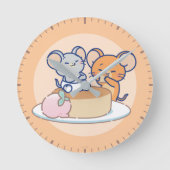 アニメタフィーとジェリー・チーズケーキ ラウンド壁時計 (正面)