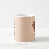 アニメチビ(小さくかわいく書いた感じ)の女の子とコーヒー コーヒーマグカップ (中央)