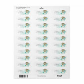 アニメティーパーティの招待状差出人住所 ラベル (フルシート)