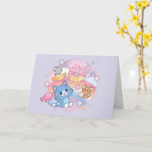 アニメトムとジェリーキャンディパーティー カード (黄色い花)