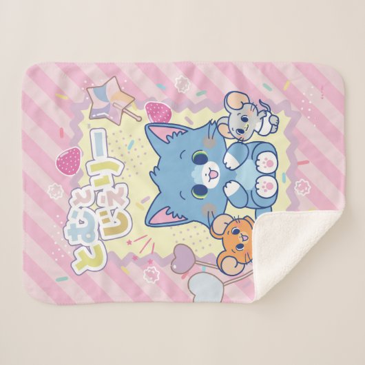 アニメトムとジェリーストロベリーおもしろい シェルパブランケット (正面(横))