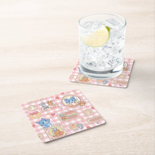 アニメトムとジェリーベーカリー柄 スクエアペーパーコースター (インサイチュ)