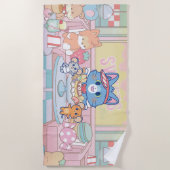 アニメトム、ジェリー、タッフィーのデザート・パーラー ビーチタオル (正面)