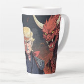 アニメトランプ – 拳を上げる カフェラテマグ (右アングル)