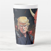 アニメトランプ – 拳を上げる カフェラテマグ (正面)