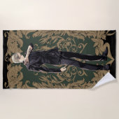 アニメドラコマルフォイ華美フレーム ビーチタオル (正面)