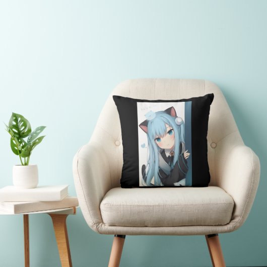 アニメネコキャットガールパステルかわいい日本のワイフO クッション (椅子)