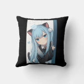 アニメネコキャットガールパステルかわいい日本のワイフO クッション (裏面)