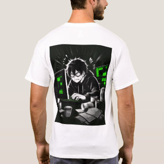 アニメハッカーゲーマーサイバーパンクコンピューターデスクの美学 Tシャツ
