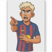 アニメパワー移動! | 若いサッカー選手のシール シール (正面)