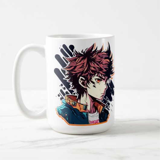 アニメパワー: 若き漫画キャラクターデザイン コーヒーマグカップ (左)