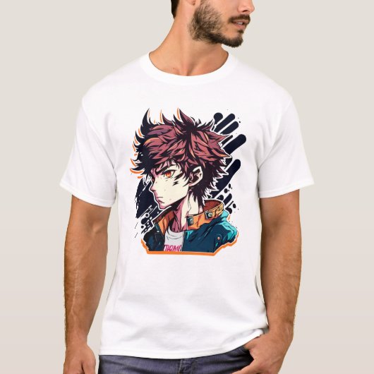 アニメパワー: 若き漫画キャラクターデザイン Tシャツ (正面)