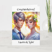 アニメパーソナライズされたカップルおめでとう カード (正面)